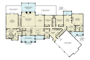 Floor Plan - Main Floor for Farmhouse House Plan #119-460 - 4 bed, 3 bath