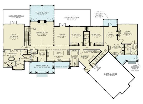 Architectural House Design - Farmhouse Floor Plan - Main Floor Plan #119-460