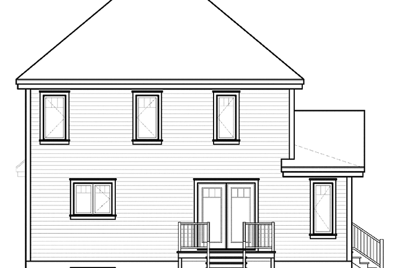 Dream House Plan - Exterior - Rear Elevation for Country House Plan #23-2551 - 3 bed, 2 bath