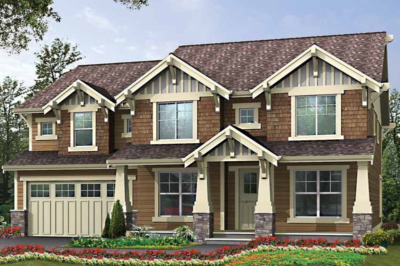 Dream House Plan - Exterior - Front Elevation 3 for Craftsman House Plan #132-439 - 4 bed, 2.5 bath
