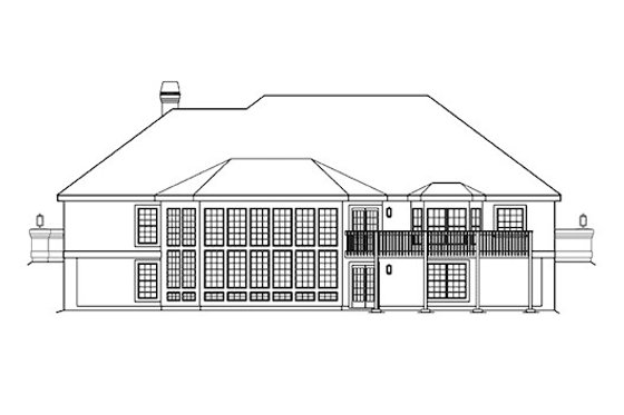 Exterior - Rear Elevation for Traditional House Plan #57-360 - 4 bed, 3.5 bath