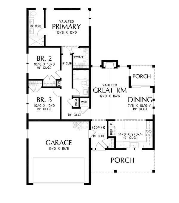 Architectural House Design - Farmhouse Floor Plan - Main Floor Plan #48-1031