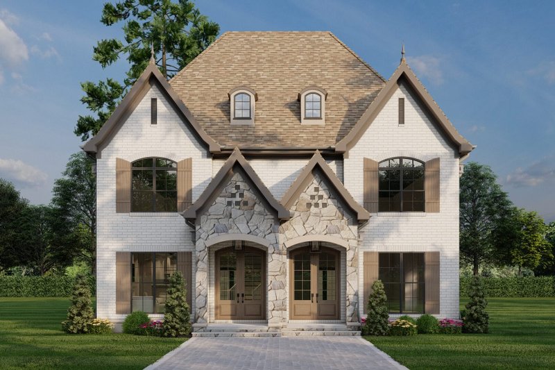 European Style House Plan - 2 Beds 2.5 Baths 3020 Sq/Ft Plan #17-2526