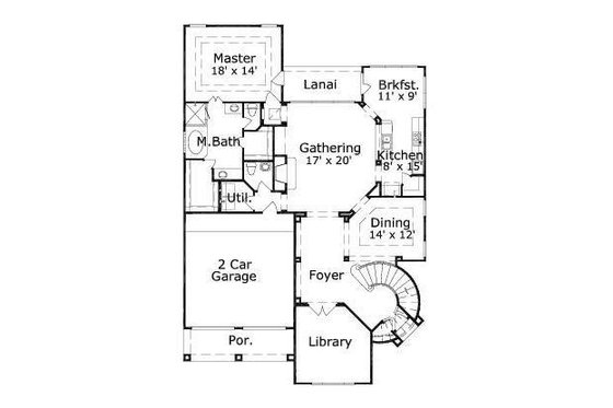 Floor Plan - Main Floor for European House Plan #411-361 - 3 bed, 2.5 bath