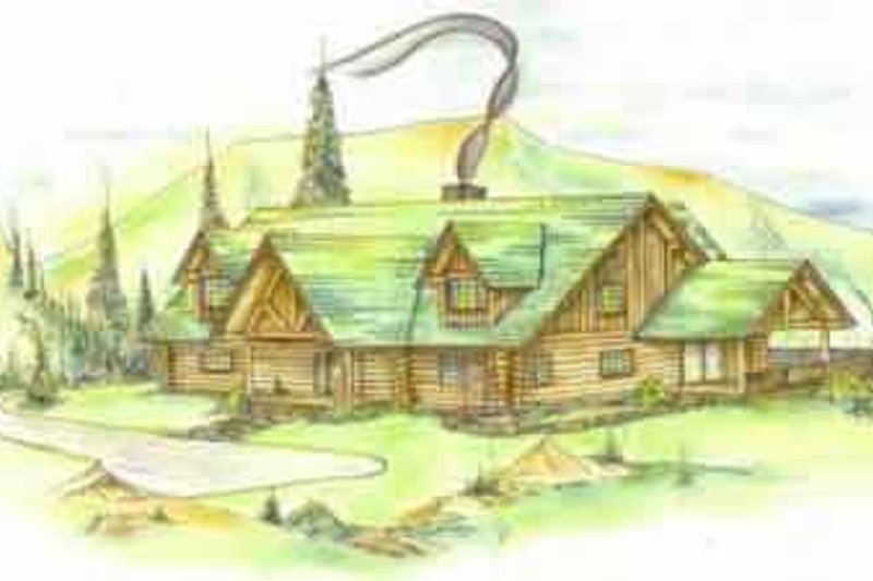 Dream House Plan - Log Exterior - Front Elevation Plan #117-120