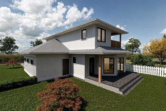 Exterior - Rear Elevation for Country House Plan #1101-46 - 2 bed, 2.5 bath