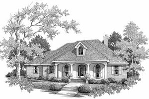 Southern Exterior - Front Elevation Plan #14-159