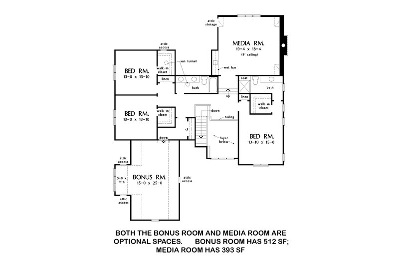 Architectural House Design - Floor Plan - Upper Floor for Farmhouse House Plan #929-1052 - 4 bed, 3.5 bath