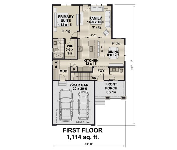 House Blueprint - Bungalow Floor Plan - Main Floor Plan #51-1465