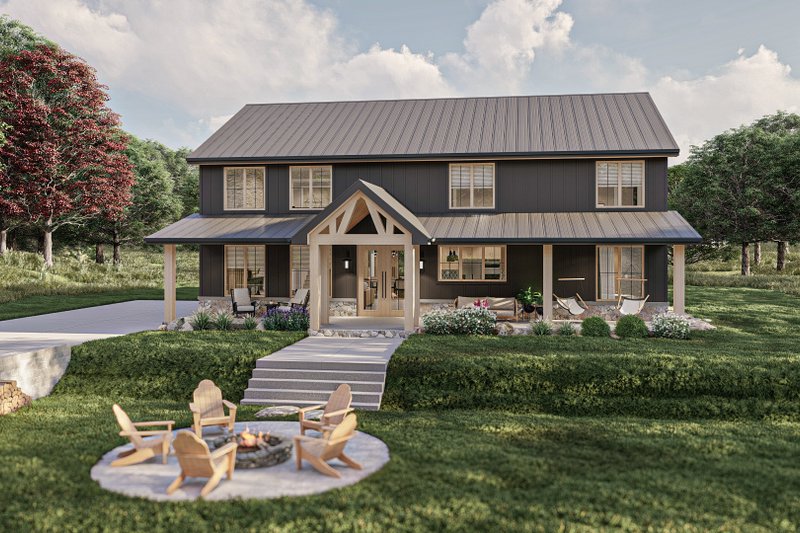 Dream House Plan - Barndominium Exterior - Front Elevation Plan #455-616