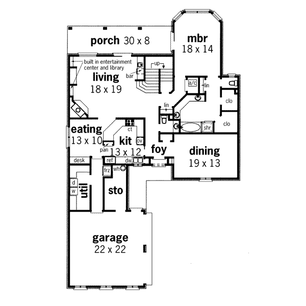 Dream House Plan - European Floor Plan - Main Floor Plan #45-158