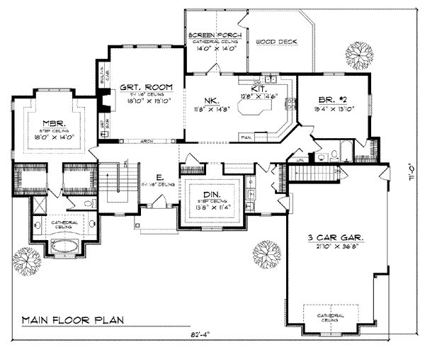 House Plan Design - Traditional Floor Plan - Main Floor Plan #70-758