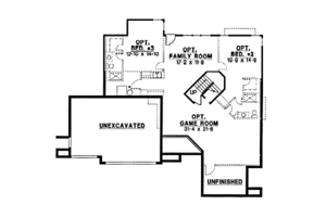 Floor Plan - Lower Floor House Plan #67-197 - 3 bed, 2 bath