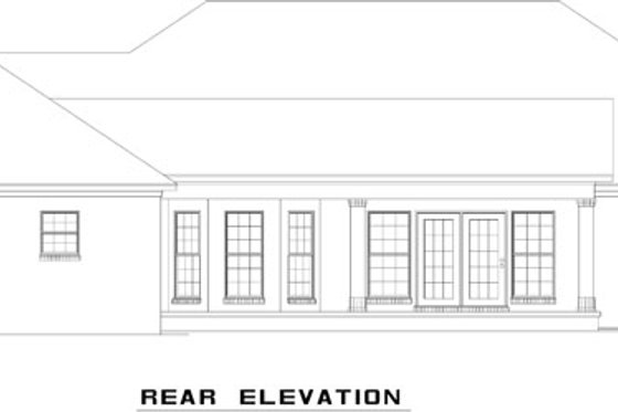Exterior - Rear Elevation for Country House Plan #17-2913 - 4 bed, 3 bath