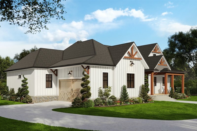 House Design - Exterior - Other Elevation 4 for Ranch House Plan #54-565 - 3 bed, 2.5 bath