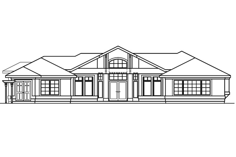 Home Plan - Exterior - Rear Elevation for Ranch House Plan #124-501 - 3 bed, 2.5 bath