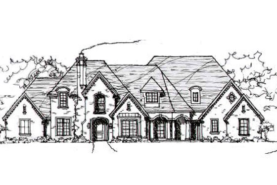 Exterior - Front Elevation for European House Plan #141-218 - 4 bed, 4.5 bath