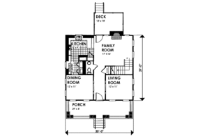 Floor Plan - Main Floor for Cottage House Plan #30-101 - 3 bed, 2.5 bath