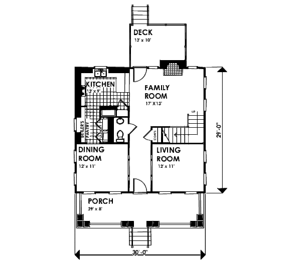 House Design - Cottage Floor Plan - Main Floor Plan #30-101