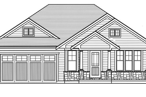 Exterior - Front Elevation 4 for Craftsman House Plan #46-896 - 3 bed, 2 bath