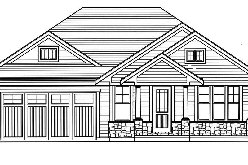 House Blueprint - Exterior - Front Elevation 4 for Craftsman House Plan #46-896 - 3 bed, 2 bath