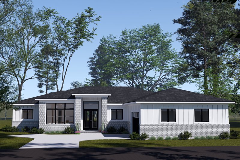 House Blueprint - Modern Exterior - Front Elevation Plan #513-2321