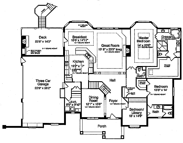 House Plan Design - Craftsman Floor Plan - Main Floor Plan #46-114