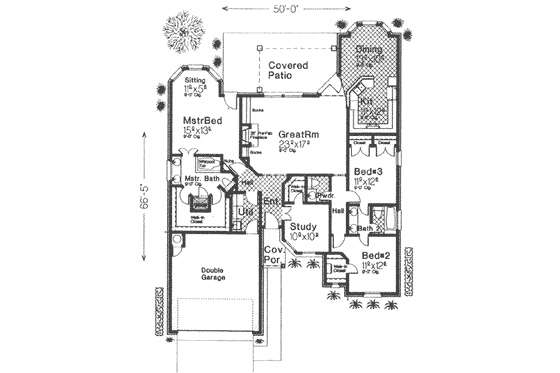 Floor Plan - Main Floor for Traditional House Plan #310-426 - 4 bed, 2.5 bath