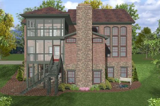 Exterior - Rear Elevation for Craftsman House Plan #56-562 - 4 bed, 4 bath