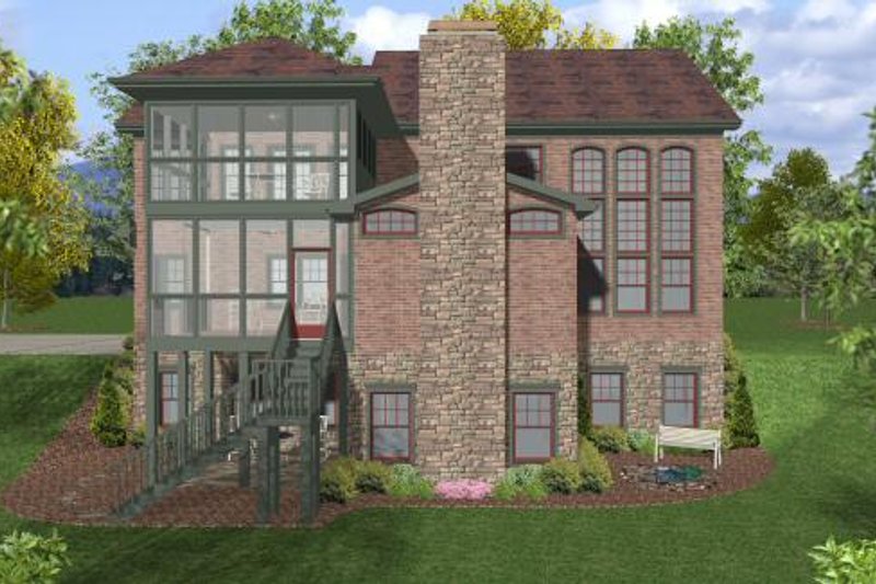 Dream House Plan - Exterior - Rear Elevation for Craftsman House Plan #56-562 - 4 bed, 4 bath