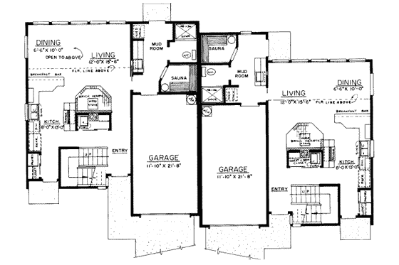 Floor Plan - Main Floor House Plan #303-423 - 2 bed, 2 bath