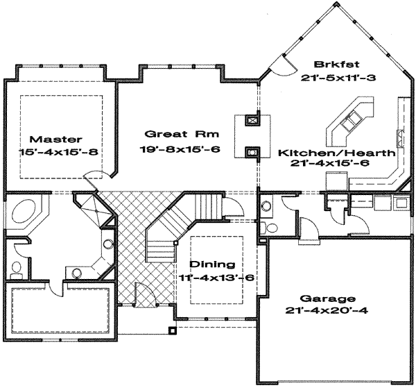 Traditional Floor Plan - Main Floor Plan #6-187