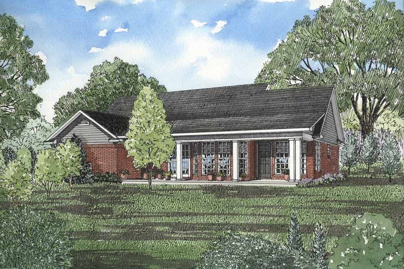 Dream House Plan - Exterior - Rear Elevation for Colonial House Plan #17-2697 - 3 bed, 2 bath