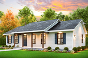Traditional Style House Plan - 3 Beds 2 Baths 1152 Sq/Ft Plan #54-639 