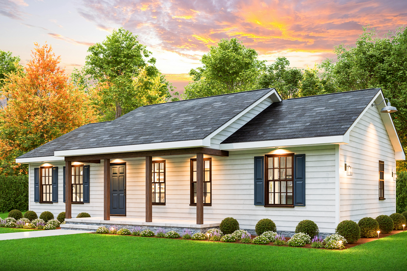 Architectural House Design - Exterior - Front Elevation 3 for Traditional House Plan #54-639 - 3 bed, 2 bath