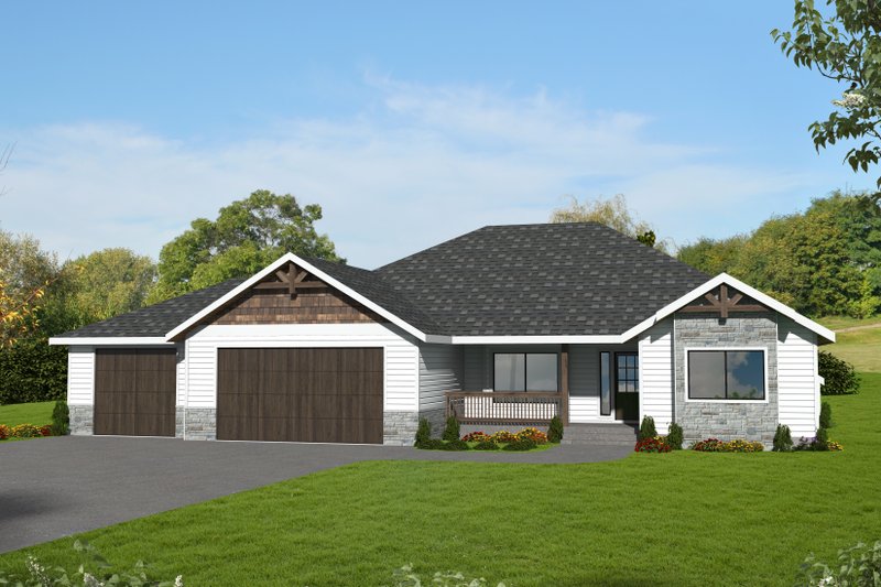 House Plan Design - Ranch Exterior - Front Elevation Plan #117-463