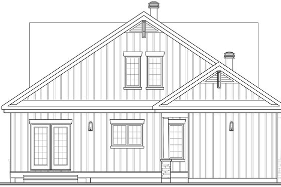 Exterior - Rear Elevation for Country House Plan #23-2243 - 4 bed, 2.5 bath