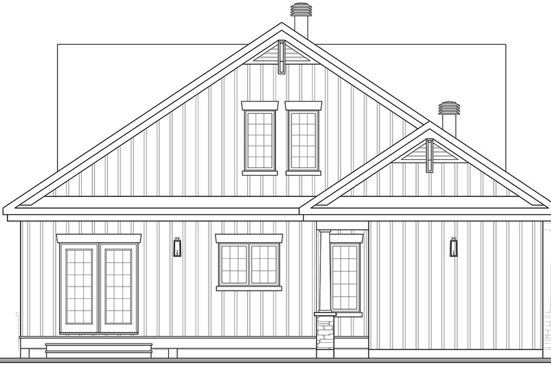 Architectural House Design - Exterior - Rear Elevation for Country House Plan #23-2243 - 4 bed, 2.5 bath