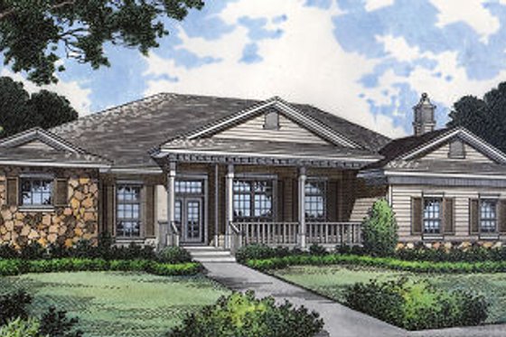 Exterior - Front Elevation for Colonial House Plan #417-334 - 4 bed, 3 bath