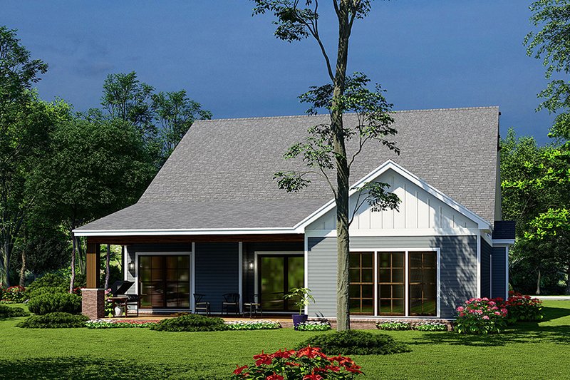 House Design - Exterior - Rear Elevation for Cottage House Plan #923-254 - 3 bed, 2 bath