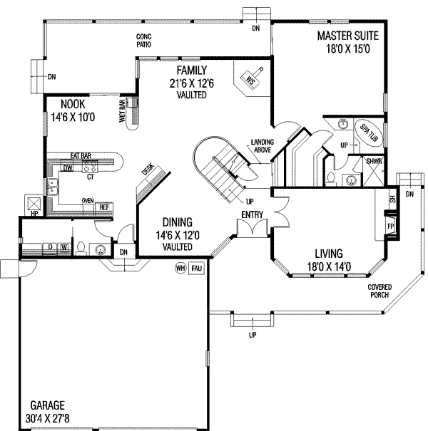 House Design - Traditional Floor Plan - Main Floor Plan #60-315