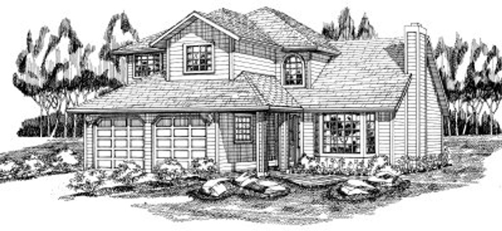 Exterior - Front Elevation 2 for Traditional House Plan #47-610 - 3 bed, 2.5 bath
