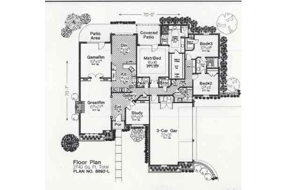 Floor Plan - Main Floor for Colonial House Plan #310-869 - 3 bed, 2.5 bath
