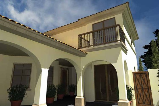 Exterior - Rear Elevation 3 for Mediterranean House Plan #930-435 - 3 bed, 4 bath