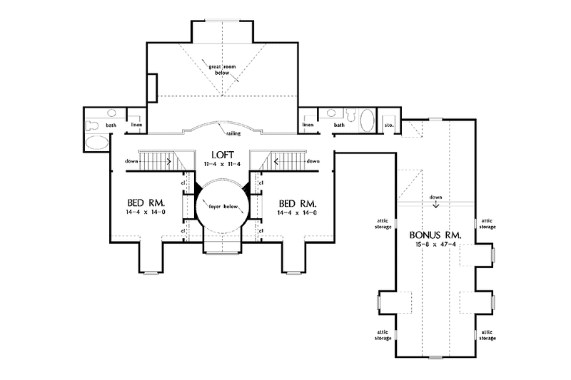 Home Plan - Floor Plan - Upper Floor for Classical House Plan #929-442 - 4 bed, 4.5 bath