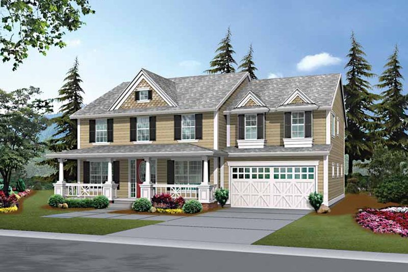 Architectural House Design - Country Exterior - Front Elevation Plan #132-438