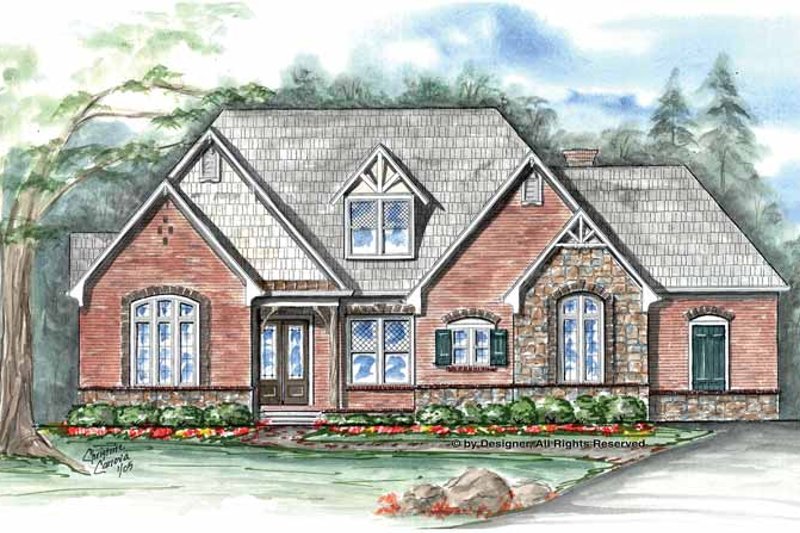 Architectural House Design - Country Exterior - Front Elevation Plan #54-348