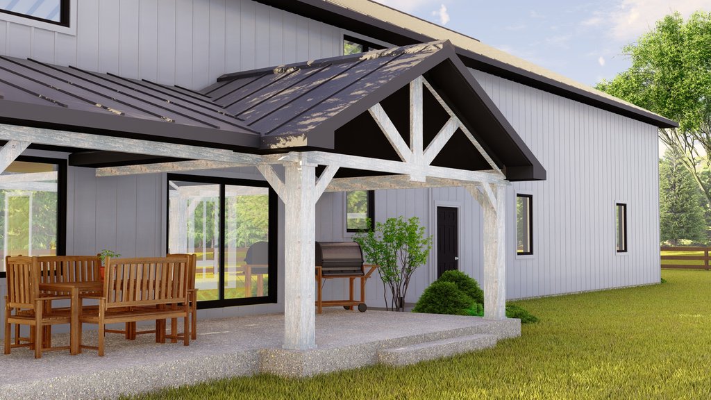 Exterior - Rear Elevation for Barndominium House Plan #1064-450 - 4 bed, 3.5 bath