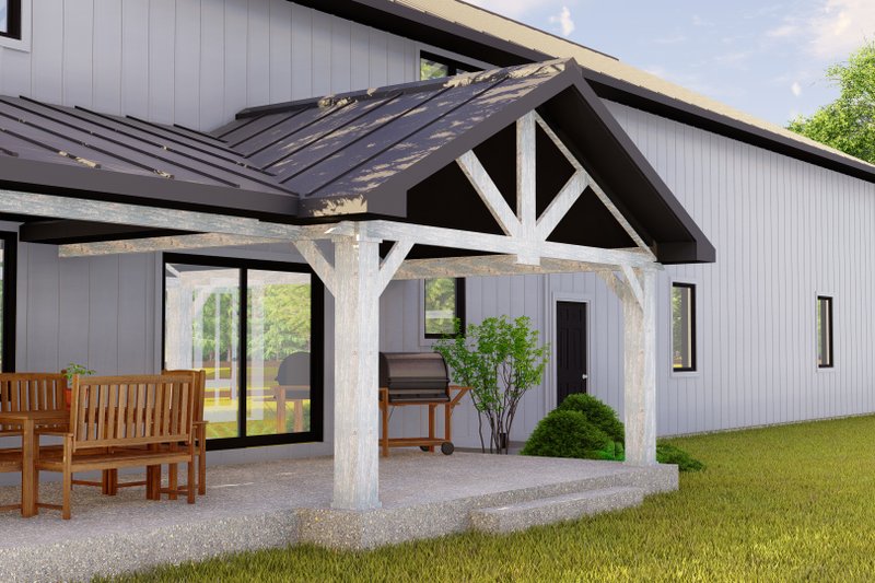 House Blueprint - Exterior - Rear Elevation for Barndominium House Plan #1064-450 - 4 bed, 3.5 bath