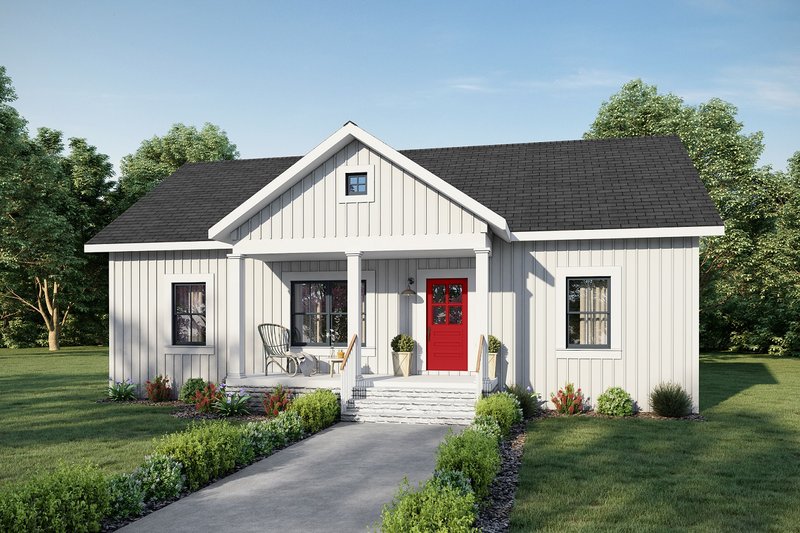 House Blueprint - Farmhouse Exterior - Front Elevation Plan #44-224